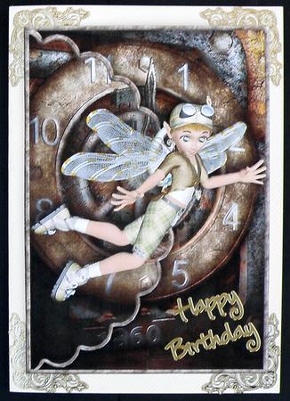 Steampunk Fairy Scalloped Edge Envelope Card by Suzi Cooper