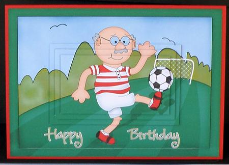 A5 Bert Loves Football Pyramage Topper by Suzi Cooper
