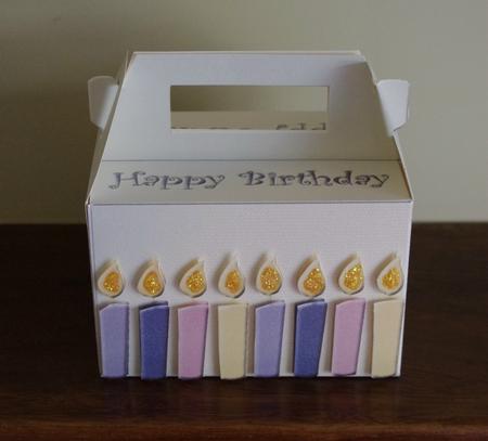 Gable-top Box - Birthday Candles Blue by Suzi Cooper