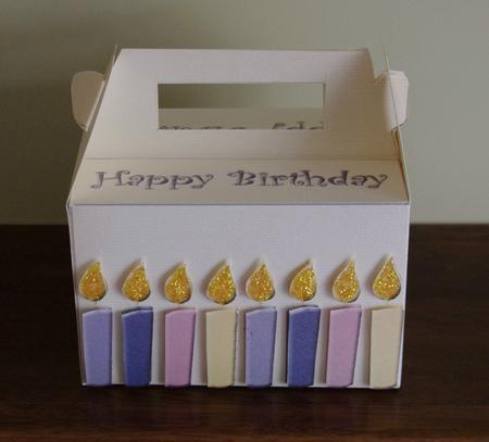 Gable-top Box - Birthday Candles Yellow by Suzi Cooper