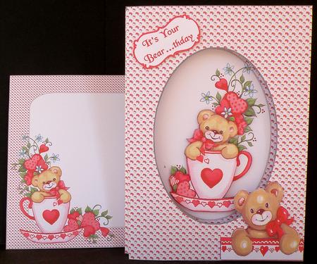 Birthday Bear Oval Window Kit by Suzi Cooper