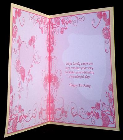 Pink Roses Birthday Insert by Suzi Cooper