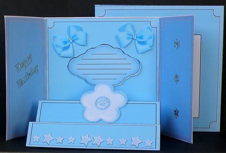 Gatefold Step Card - Blue Star by Suzi Cooper