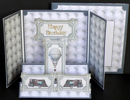 Gatefold Step Card - Steampunk Transport by Suzi Cooper
