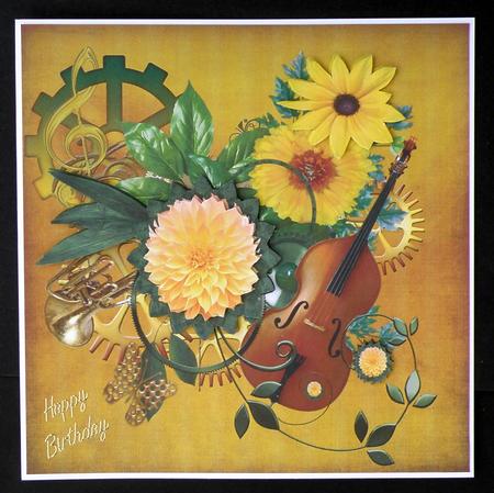 8x8 Music and Flowers Steampunk by Suzi Cooper
