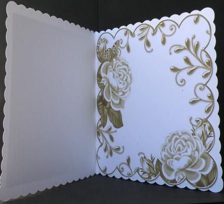 Coffee Roses Scallop 8in Decoupage Card Insert Panel by Suzi Cooper