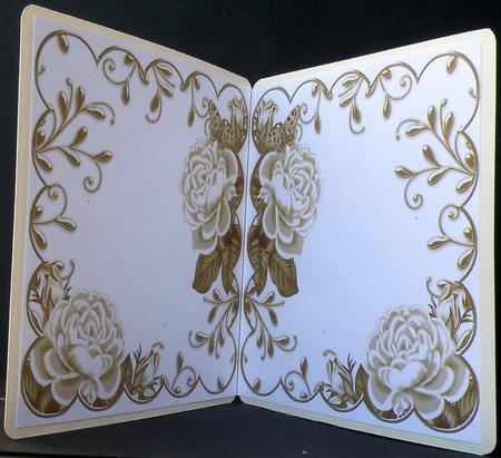 Coffee Roses Scallop 8in Decoupage Folded Card Insert by Suzi Cooper