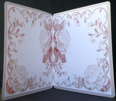 Lilac Roses Scallop 8in Decoupage Folded Card Insert by Suzi Cooper