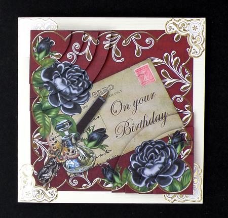 Black Roses Red Your Birthday 6in Duo Corner Stacker by Suzi Cooper