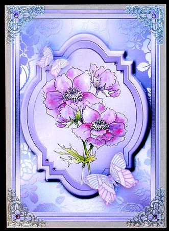 Anemone Watercolour Decoupage Quick Card by Suzi Cooper