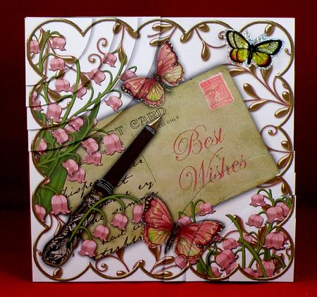 Pink Lily of the Valley Best Wishes 6in Duo Corner Stacker by Suzi Cooper