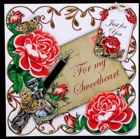 Red Roses Just for You Sentiment Ink Saver Tag Sheet by Suzi Cooper