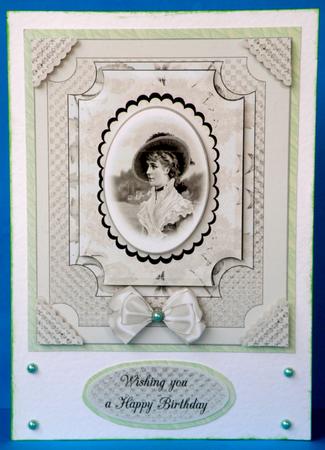 Layered Effect Decoupagewith a Delightful Vintage Lady Hap by Suzi Cooper