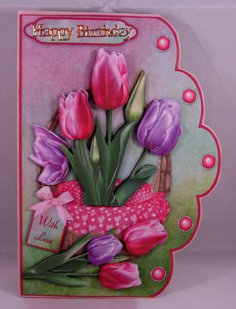 Tulip Joy Scallop Card with Step by Step by Suzi Cooper