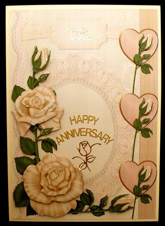 Cream Rose Cluster Decoupge by Suzi Cooper