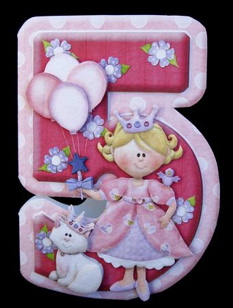 Age 5 Princess Shape Card Sheet 2 of 2 by Suzi Cooper
