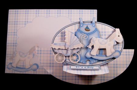 Baby Boy Things Rocker Easel Card Kit by Suzi Cooper
