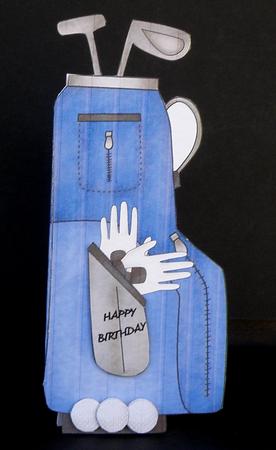 Golf Bag Shaped Card by Suzi Cooper