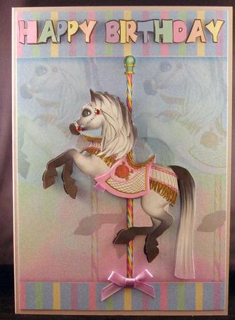 Carousel Birthday Card Front with Elements by Suzi Cooper