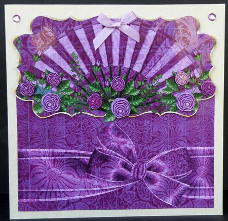 Shaped Envelope Style Card Front with Fan by Suzi Cooper