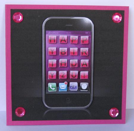 Smart Phone Quick Card with 3D Decoupage by Suzi Cooper