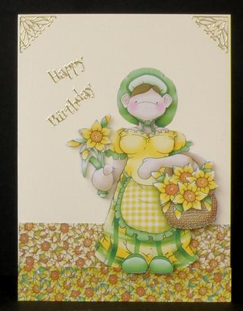 Daffodil Flower Seller Doodles Backing Paper (sepia Tones) by Suzi Cooper