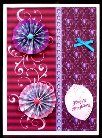 Purple Bling Zigzag Flower Card by Suzi Cooper