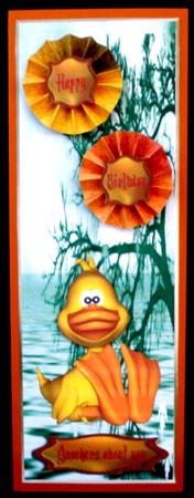Quackers About You Zigzag Flower Card by Suzi Cooper