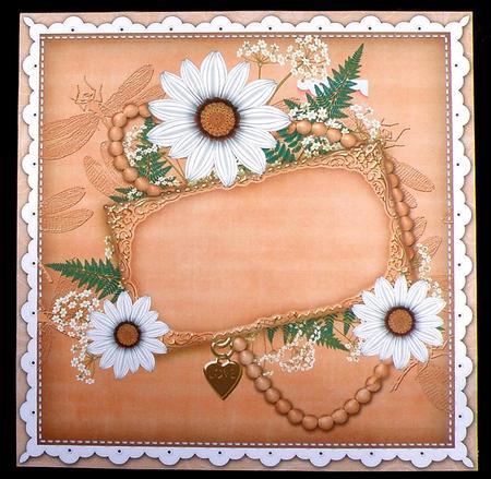 White Daisy Borange Ornate 8in Envelope Kit by Suzi Cooper