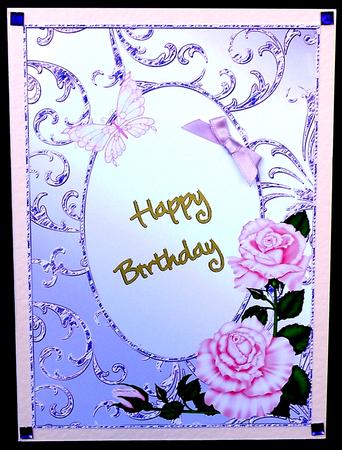 Roses and Butterflies Card Front Set 1 by Suzi Cooper