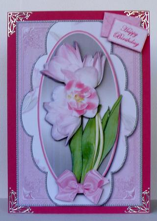 Floral Bouquet on Scalloped Panel Card Front by Suzi Cooper