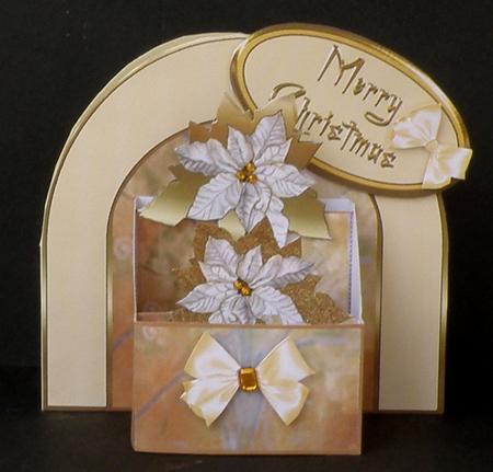 3D Box 'gold Poinsettias' by Suzi Cooper