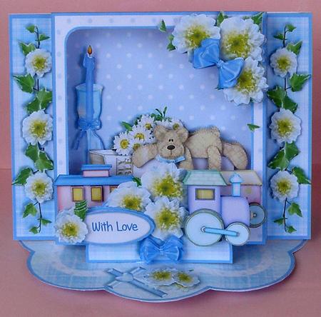 Shadow Box Easel Card Kits - Boy's Christening by Suzi Cooper