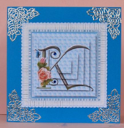 Floral Rose Monogram Letter K by Suzi Cooper