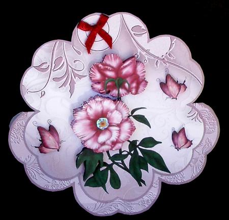 Pretty Peonies Petal Stand Card by Suzi Cooper
