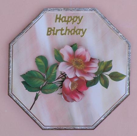 Hedge Rose Octagon Card by Suzi Cooper