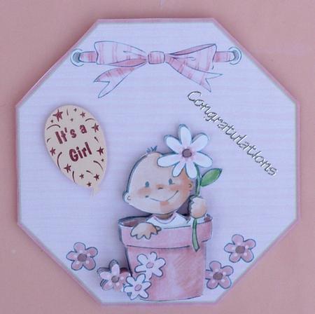 Baby in Pink Flowerpot by Suzi Cooper