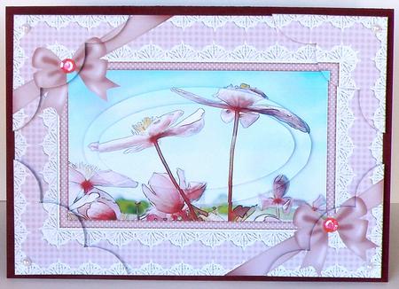 A5 Clematis and Lace Scallop Corners and Pyramage by Suzi Cooper