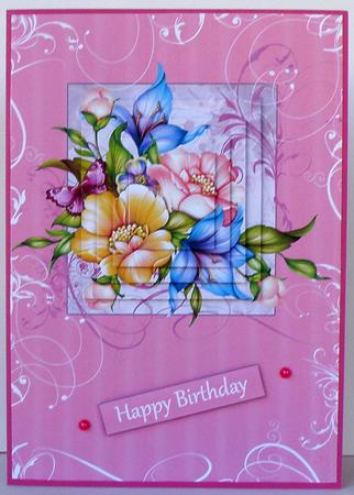 Pink & Yellow Floral Swirl A5 Pyramid by Suzi Cooper
