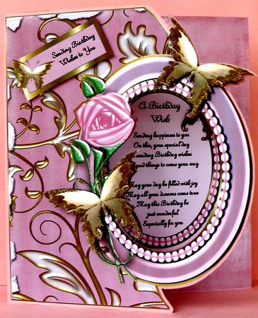 A Birthday Wish - Shaped Card Front with Aperture & Verse by Suzi Cooper