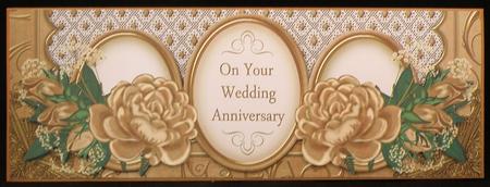 Coffee Rose Wedding Anniversary Large Dl Decoupage Card Kit by Suzi Cooper