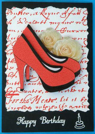 Red Shoes Decoupage Topper by Suzi Cooper