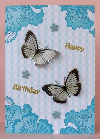Teal Check Damask Edge A4 Backing Paper by Suzi Cooper