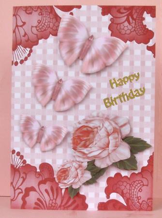 Dark Red Check Damask Edge A4 Backing Paper by Suzi Cooper