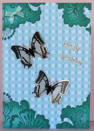 Dark Green Check Damask Edge A4 Backing Paper by Suzi Cooper