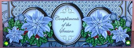 Silver Poinsettia Compliments of Season Large Dl Card Kit by Suzi Cooper
