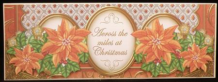 B Orange Poinsettia Across Miles Large Dl Decoupage Card Kit by Suzi Cooper