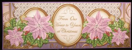 Lilac Poinsettia Ours to Yours Large Dl Decoupage Card Kit by Suzi Cooper