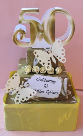 Tiered Box Cake - Golden Celebration by Suzi Cooper