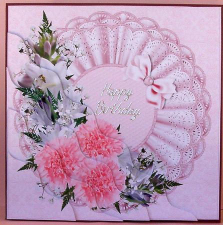 Pink Carnations and Hostas Side Stacker by Suzi Cooper